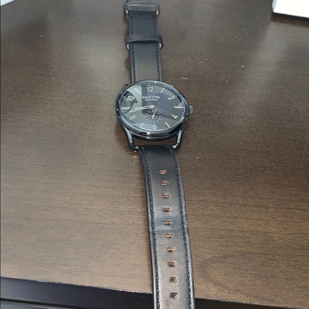 Black Nixon Watch with Leather Band